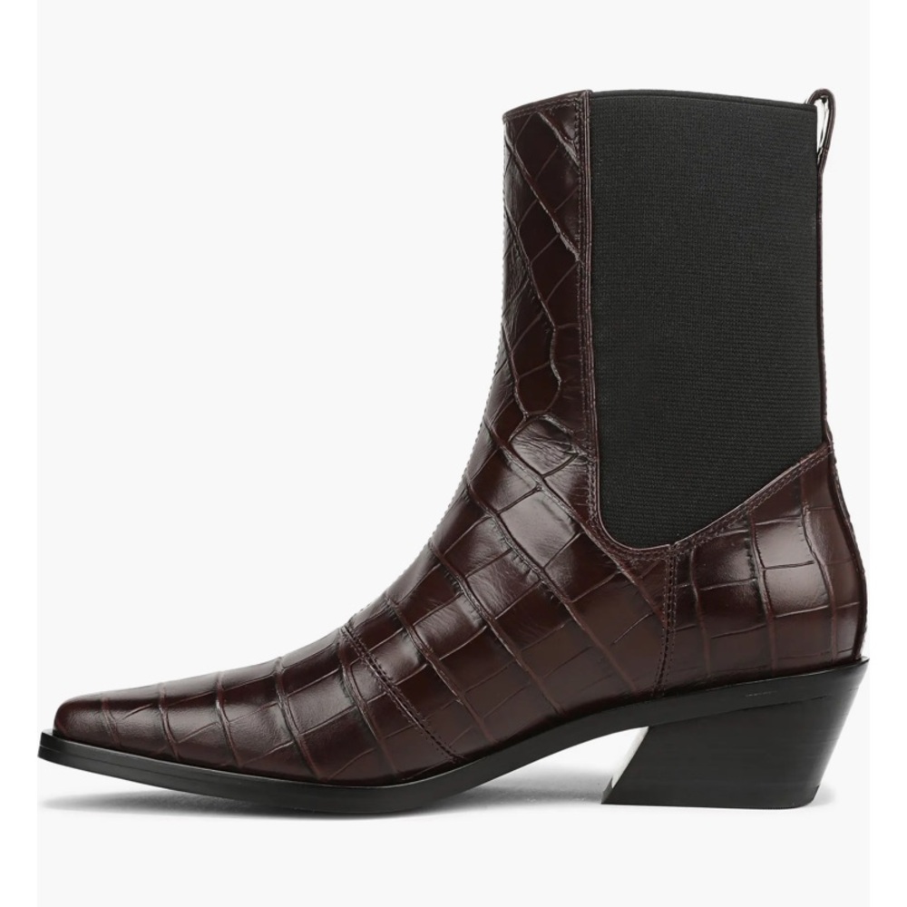 Nordstrom Women’s Ainsley2 Embossed Leather Chelsea Western Boot Brown Size 9.5 - Picture 3 of 14